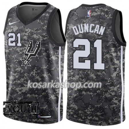 Dres San Antonio Spurs Tim Duncan 21 Nike City Edition Crna Swingman - Dječji